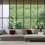 Empty,Room,With,Large,Window,To,See,Wooden,Courtyard,And