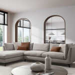 White,Studio,Interior,With,Relaxing,Area,,Sofa,On,Carpet,And